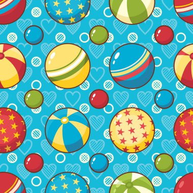 Çocuk oyuncak seamless modeli. Kartpostal, afiş, el ilanı için tasarım öğesi