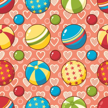 Çocuk oyuncak seamless modeli. Kartpostal, afiş, el ilanı için tasarım öğesi