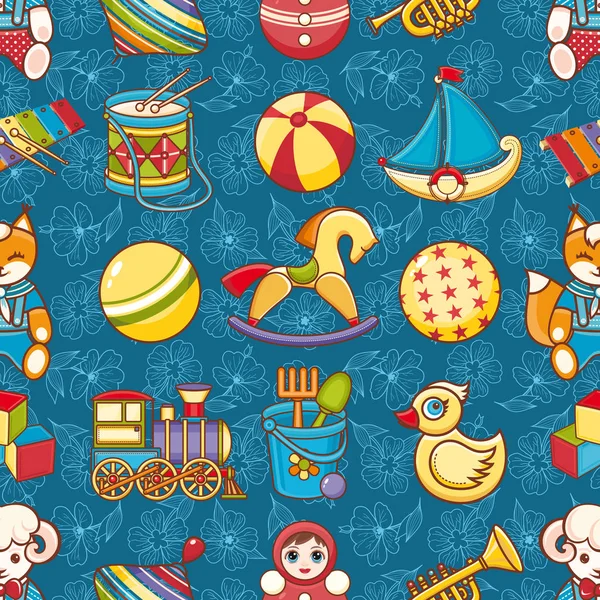 Kid toy seamless pattern. Design element for postcard, banner, flyer — Stock Vector