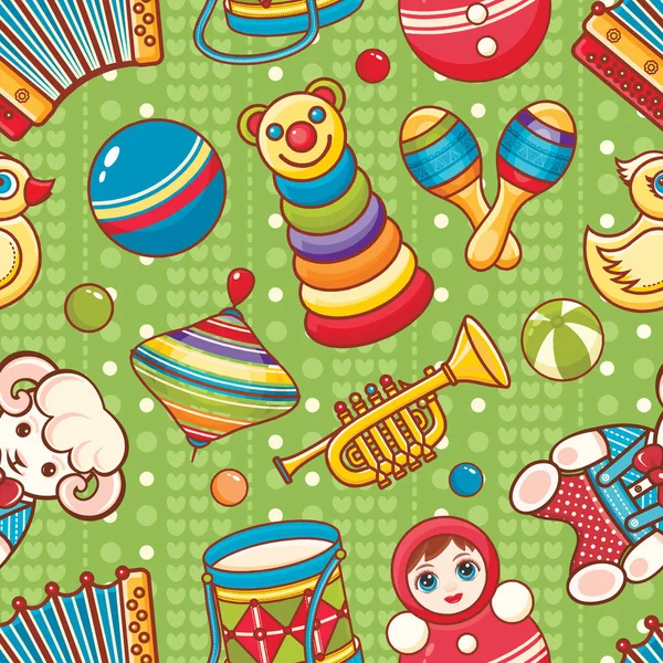 Müzikal alet takımları ve bebek oyuncak.