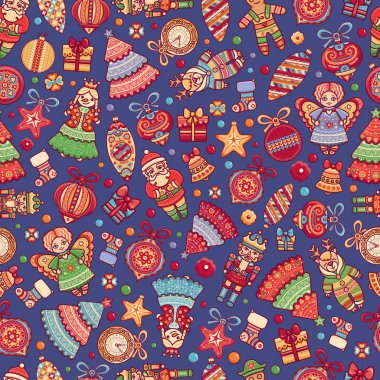 Noel oyuncaklar Seamless Modeli tatil arka plan