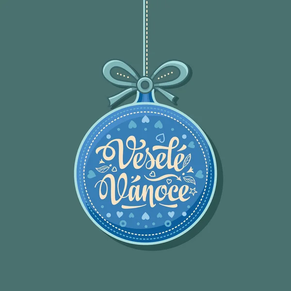 Tarjeta de felicitación Vesele Vanoce en forma de corazón . — Vector de stock