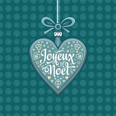 Fransız Merry Christmas Joyeux Noel. Tebrik kartı