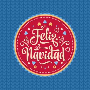 Feliz navidad. Noel kartı. İspanyolca dil