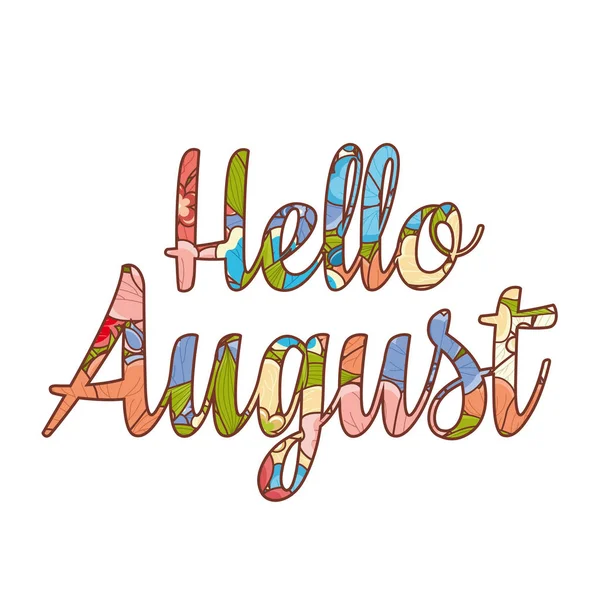 Bonjour August. Message texte au détail . — Image vectorielle