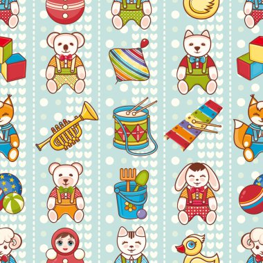Çocuk oyuncak seamless modeli. Tasarım öğesi 