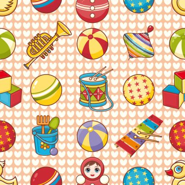 Çocuk oyuncak seamless modeli. Tasarım öğesi 