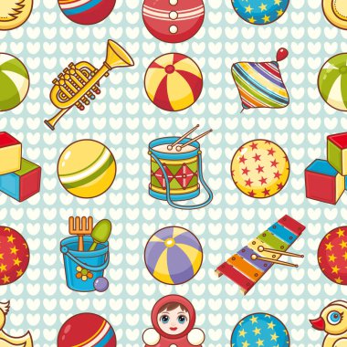 Çocuk oyuncak seamless modeli. Tasarım öğesi 