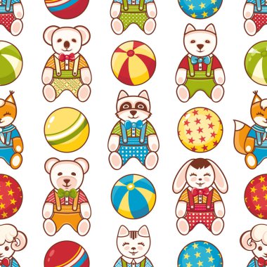 Çocuk oyuncak seamless modeli. Tasarım öğesi 