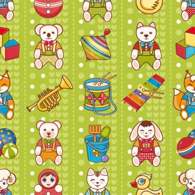 Çocuk oyuncak seamless modeli. Tasarım öğesi 