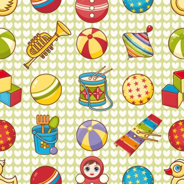 Çocuk oyuncak seamless modeli. Tasarım öğesi 