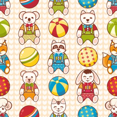 Çocuk oyuncak seamless modeli. Tasarım öğesi 