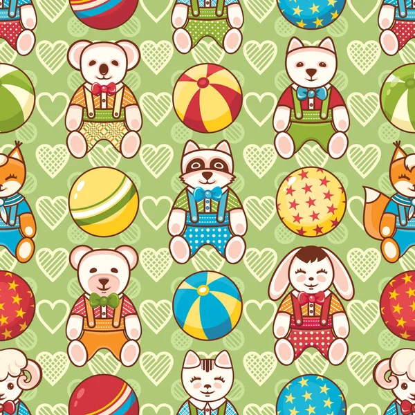 Çocuk oyuncak seamless modeli. Kartpostal, afiş, el ilanı için tasarım öğesi