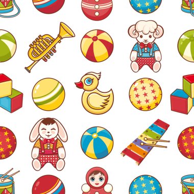 Çocuk oyuncak seamless modeli. Tasarım öğesi 