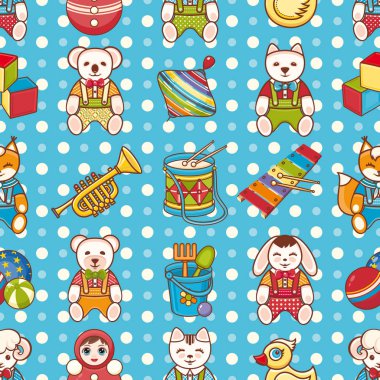 Çocuk oyuncak seamless modeli. Tasarım öğesi 