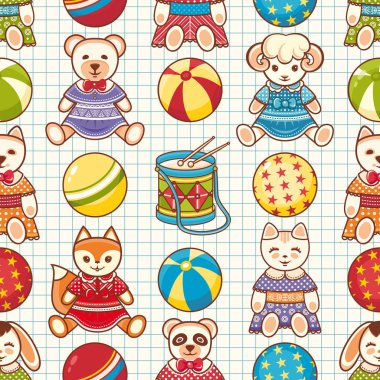 Çocuk oyuncak seamless modeli. Tasarım öğesi 