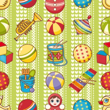 Çocuk oyuncak seamless modeli. Tasarım öğesi 