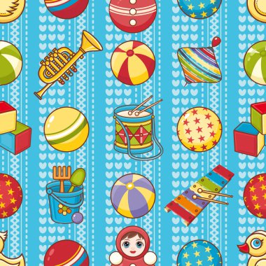 Çocuk oyuncak seamless modeli. Tasarım öğesi 