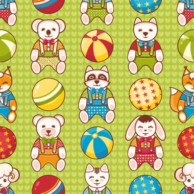 Çocuk oyuncak seamless modeli. Kartpostal, afiş, el ilanı için tasarım öğesi