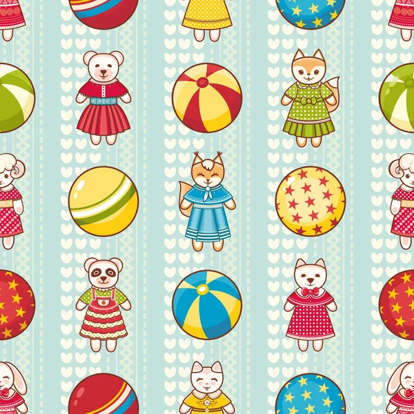 Kinderspielzeug nahtlose Muster. Designelement für Postkarte, Banner, Flyer — Stockvektor