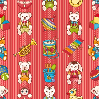 Çocuk oyuncak seamless modeli. Tasarım öğesi 