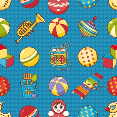 Çocuk oyuncak seamless modeli. Tasarım öğesi 