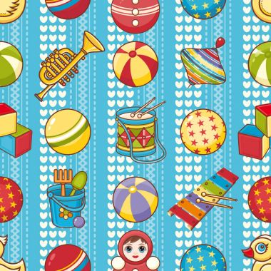 Çocuk oyuncak seamless modeli. Tasarım öğesi 