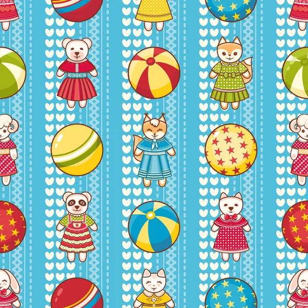 Child toy seamless pattern. Design element for postcard, banner, flyer — Stock Vector