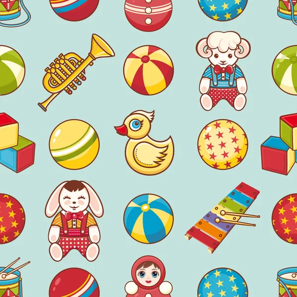 Çocuk oyuncak seamless modeli. Kartpostal, afiş, el ilanı için tasarım öğesi