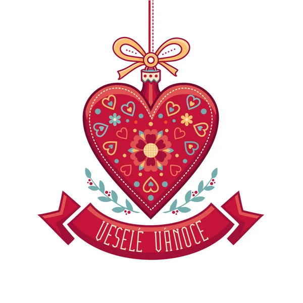チェコ語。Vesele Vanoce。クリスマス メッセージ. — ストックベクタ