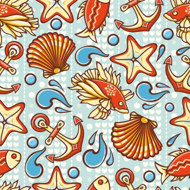 Seamless modeli. Deniz süsleme. 
