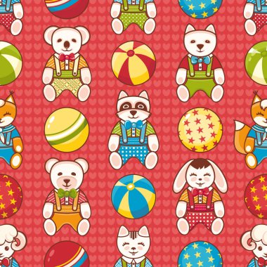 Çocuk oyuncak seamless modeli. Kartpostal, afiş, el ilanı için tasarım öğesi