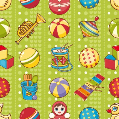 Çocuk oyuncak seamless modeli. Tasarım öğesi 