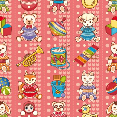 Çocuk oyuncak seamless modeli. Tasarım öğesi 