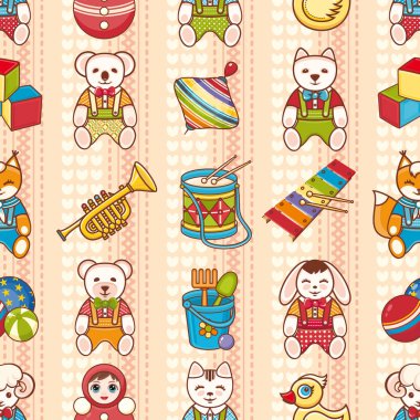 Çocuk oyuncak seamless modeli. Tasarım öğesi 
