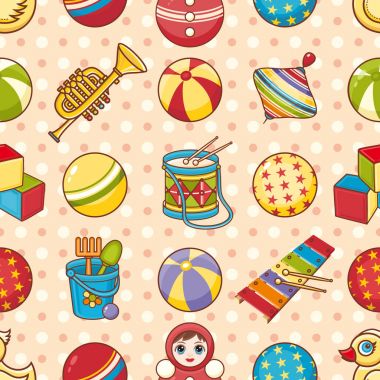 Çocuk oyuncak seamless modeli. Tasarım öğesi 