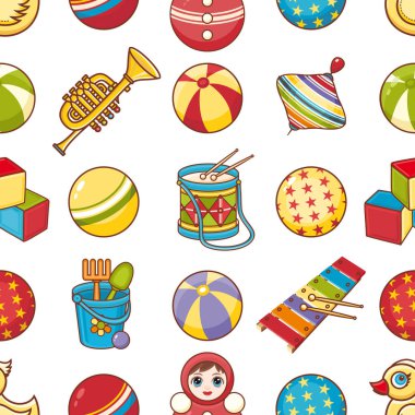 Çocuk oyuncak seamless modeli. Tasarım öğesi 