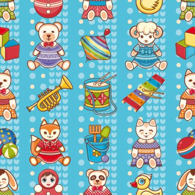 Çocuk oyuncak seamless modeli. Tasarım öğesi 