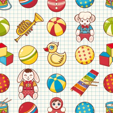 Çocuk oyuncak seamless modeli. Tasarım öğesi 