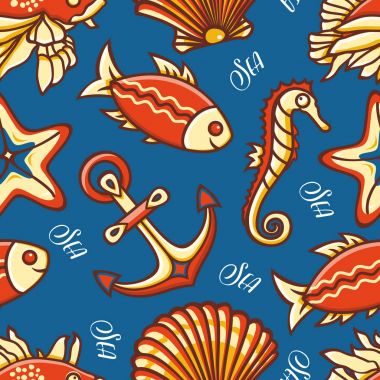Seamless modeli. Deniz süsleme. 