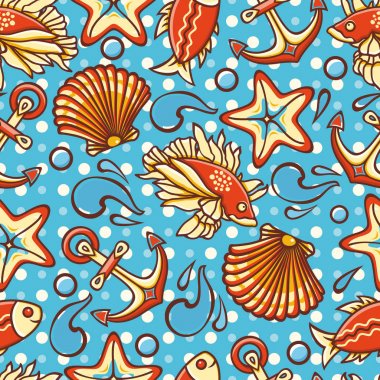 Seamless modeli. Deniz süsleme. 