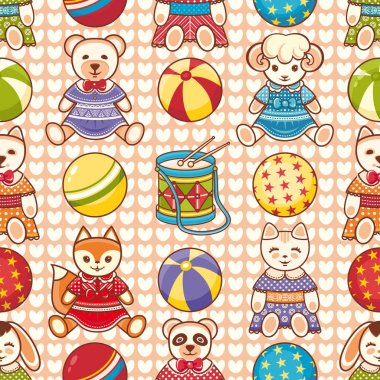 Çocuk oyuncak seamless modeli. Tasarım öğesi 