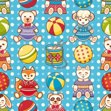 Çocuk oyuncak seamless modeli. Tasarım öğesi 