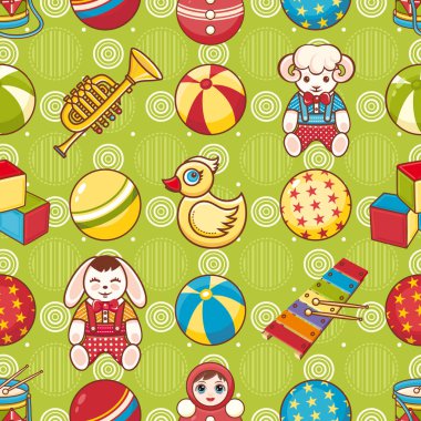 Çocuk oyuncak seamless modeli. Tasarım öğesi 