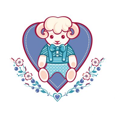 Sevimli koyun tebrik kartı