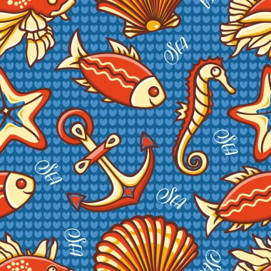 Seamless modeli. Deniz süsleme. 