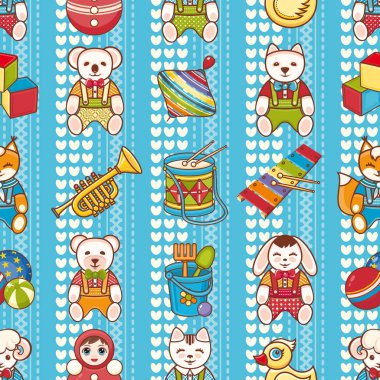 Çocuk oyuncak seamless modeli. Tasarım öğesi 