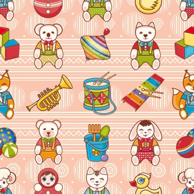 Çocuk oyuncak seamless modeli. Tasarım öğesi 