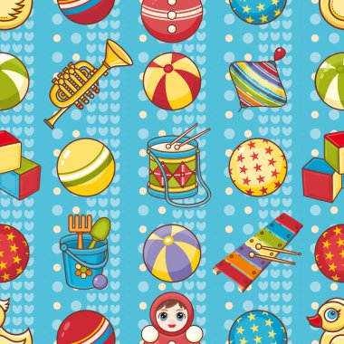 Çocuk oyuncak seamless modeli. Tasarım öğesi 