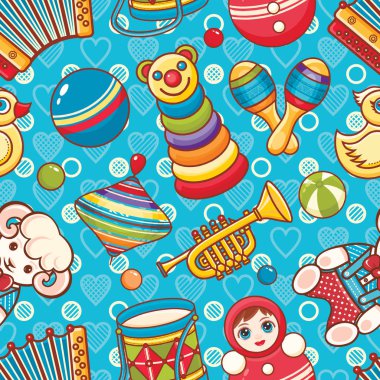 Çocuk oyuncak seamless modeli. Tasarım öğesi